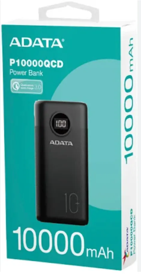 POWER BANK ADATA P10000QCD 10000MAH (77100324), vista 4
